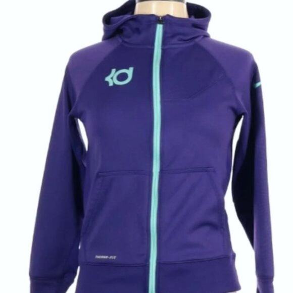Nike Kevin Durant KD Thermal Fit Purple Full Zip Swoosh Hoodie L - Picture 1 of 12